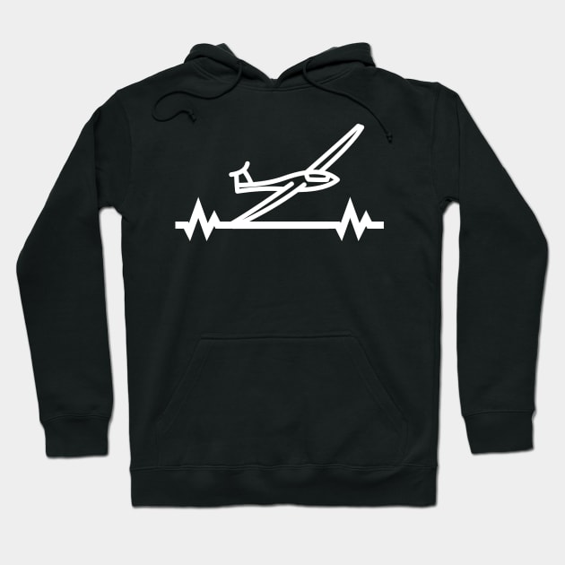 Glider Soaring Pulse Glider Pilot Gift Hoodie by Foxxy Merch